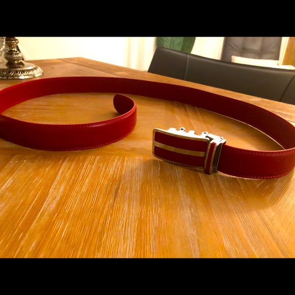 BNWT Luxurious Automatic PWR Red Ratchet Belt!! - Picture 1 of 16